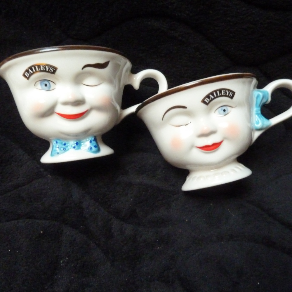 Bailys irish htf man woman yum yum coffee mugs